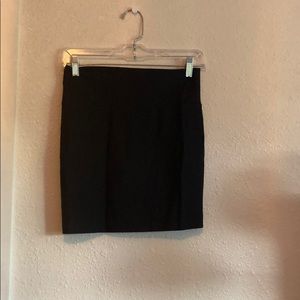 Black silk pencil skirt